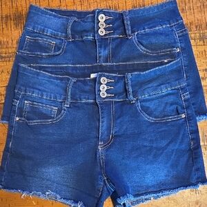 Trendy Dark Blue Women's Jean Shorts